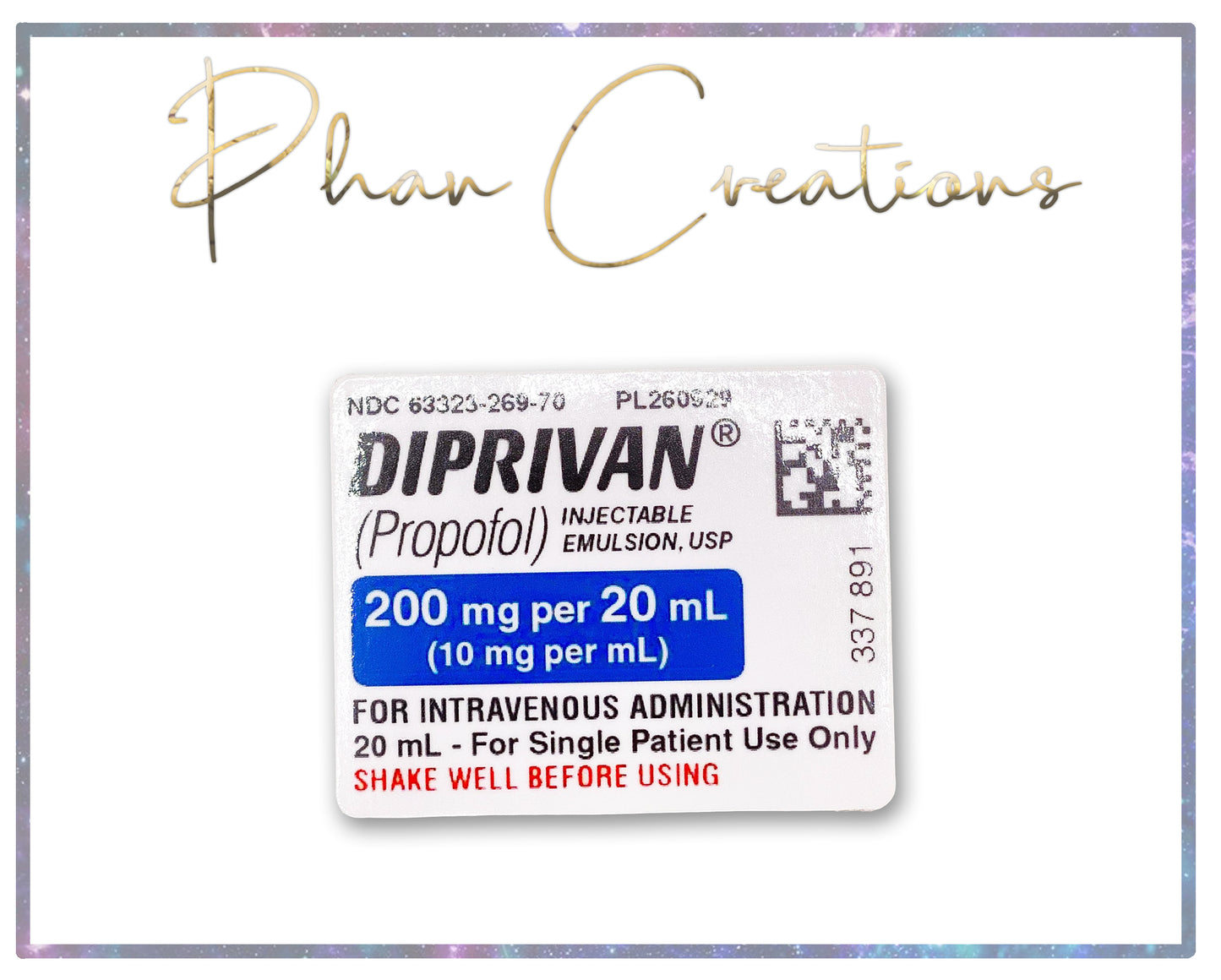 Diprivan Propofol Sticker