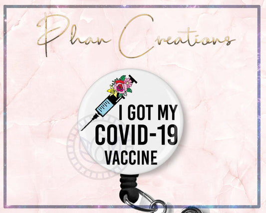 I Got My COVID-19 Shot Retractable ID Badge Reel