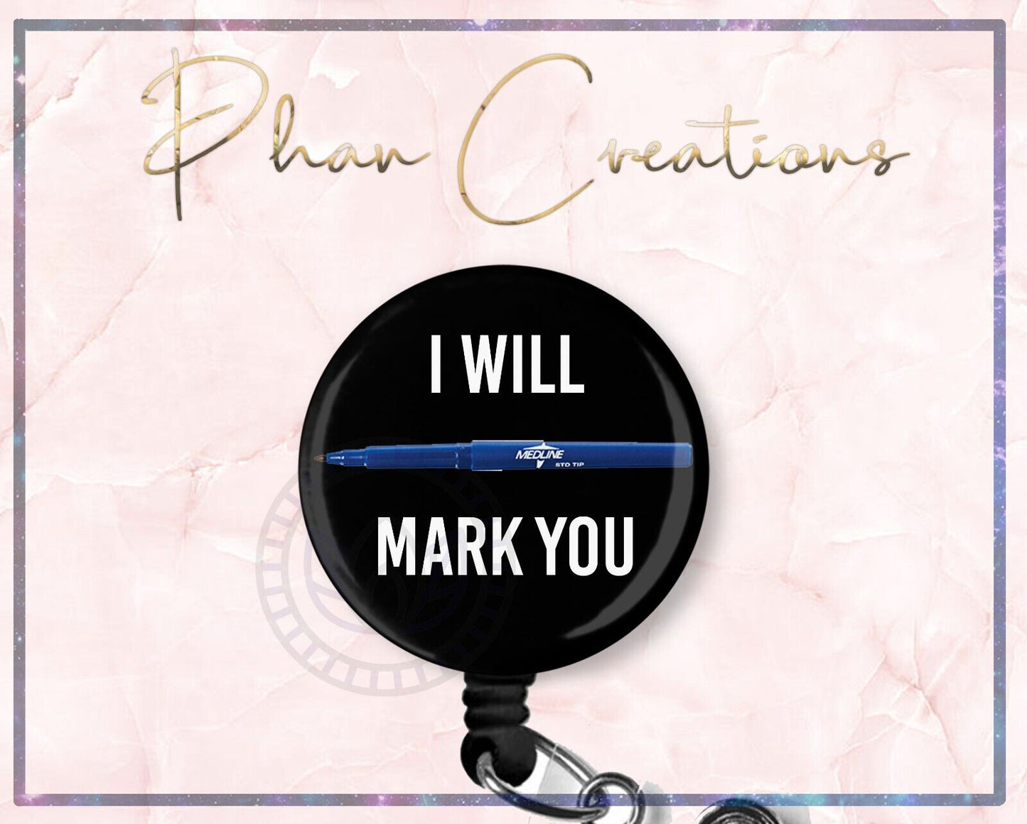 I Will Mark You Lover Retractable ID Badge Reel
