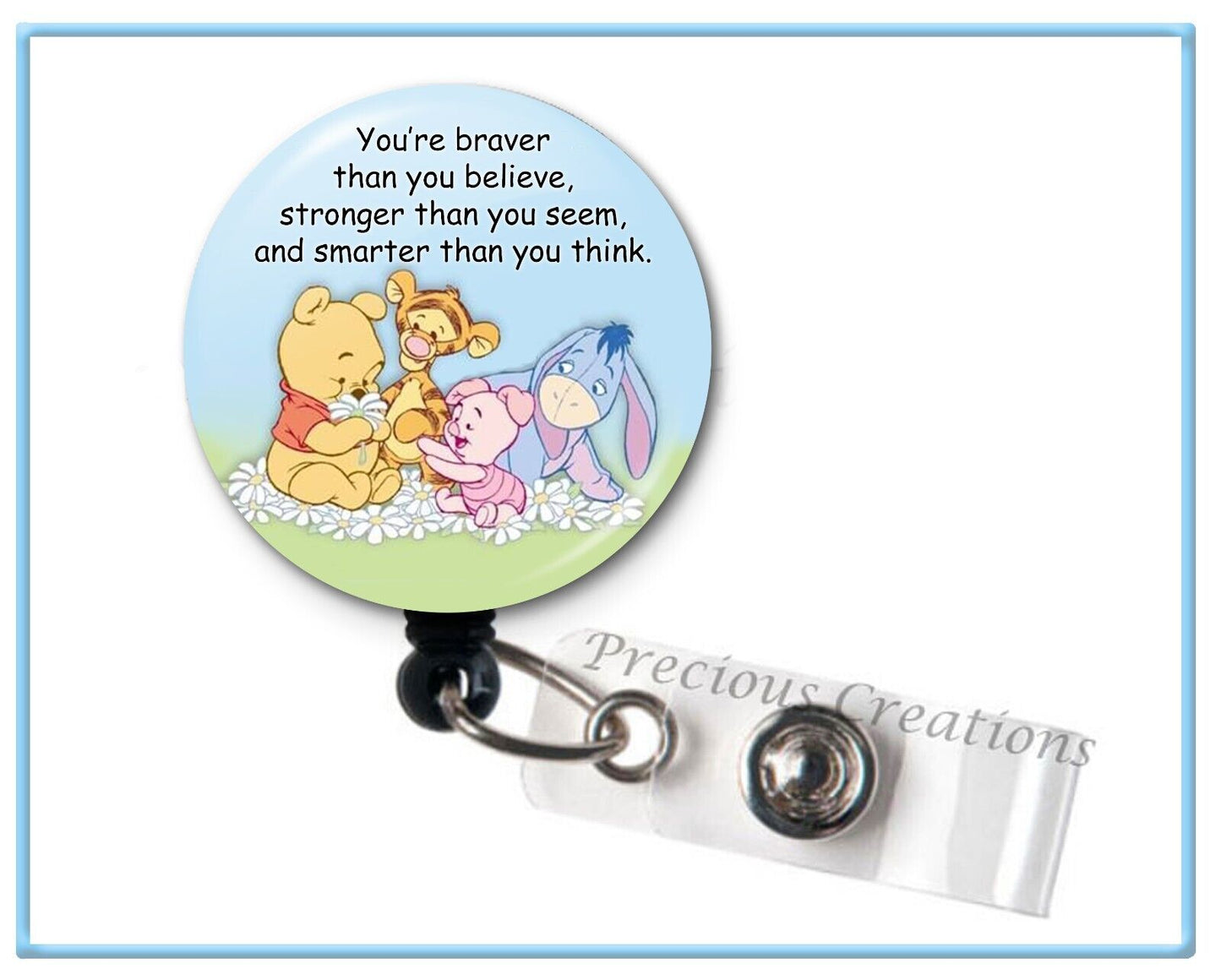 Winnie The Pooh Piglet Retractable ID Badge Reel