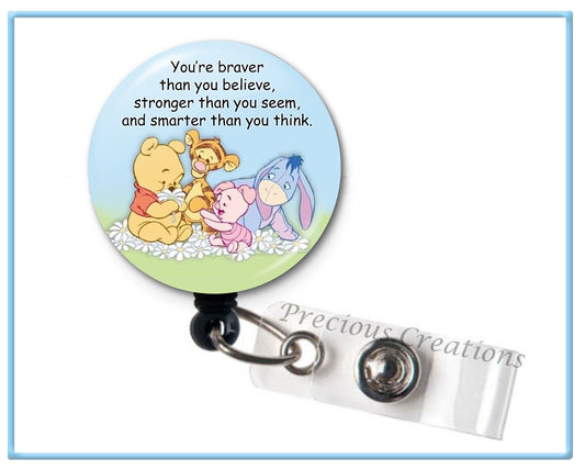 Winnie The Pooh Piglet Retractable ID Badge Reel