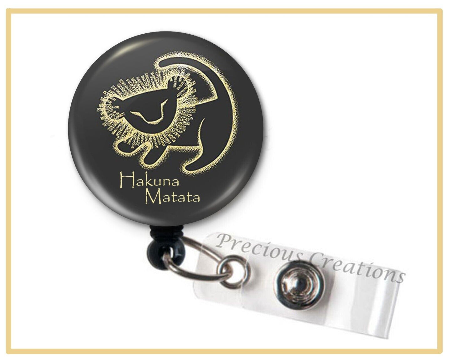 Hakuna Matata Simba Retractable ID Badge Reel
