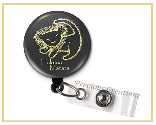 Hakuna Matata Simba Retractable ID Badge Reel