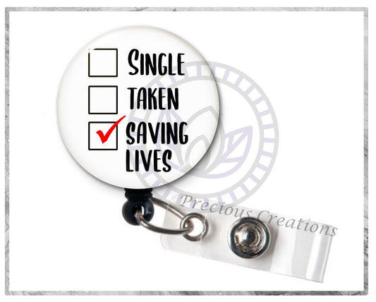 Check Saving Lives Retractable ID Badge Reel