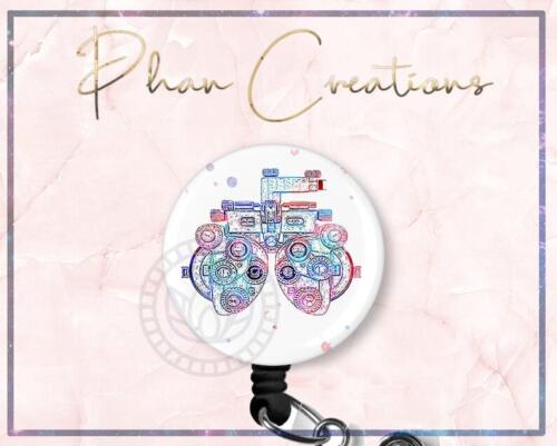 Watercolor Phoropter Retractable ID Badge Reel