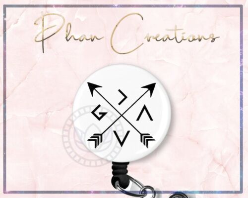 God Is Greater Teacher Nurse Retractable ID Badge Reel