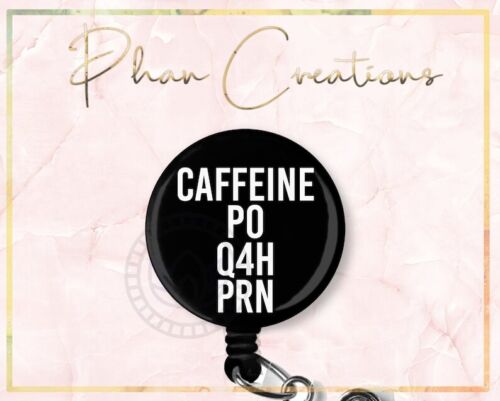 Caffeine Retractable ID Badge Reel