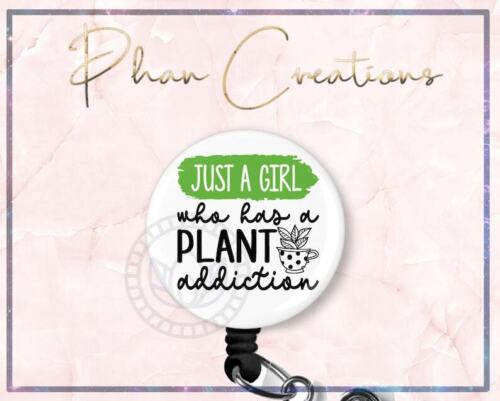 Succulent Plant Addiction Retractable ID Badge Reel