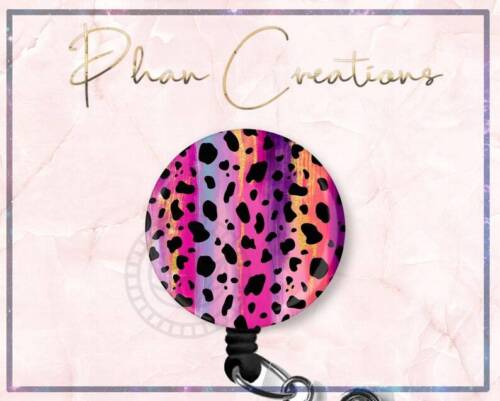 Cheetah Print Retractable ID Badge Reel