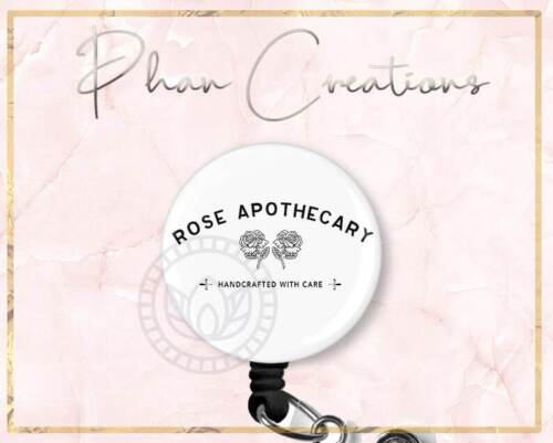 Rose Apothecary Retractable ID Badge Reel