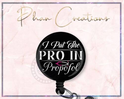 Propofol Retractable ID Badge Reel