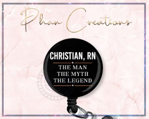 The Man The Myth The Legend Retractable ID Badge Reel