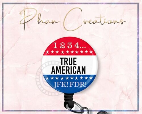 1 2 3 4 True American Retractable ID Badge Reel