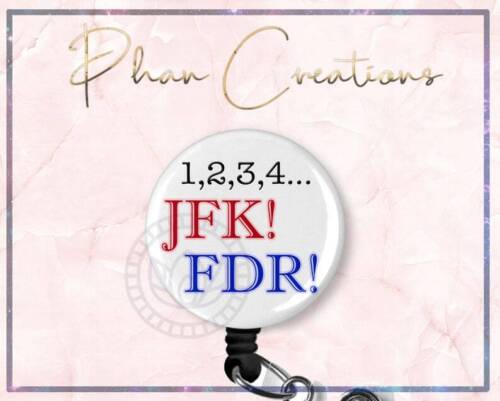 JFK FDR Retractable ID Badge Reel