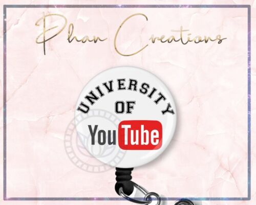 I Went To University of YouTube Retractable ID Badge Reel