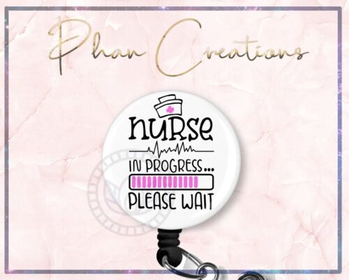 Nurse In Progress Retractable ID Badge Reel