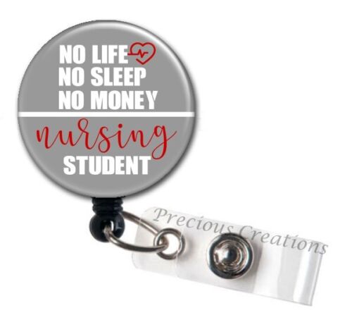 Nursing Student Funny Retractable ID Badge Reel