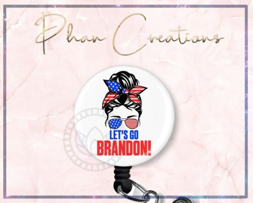 Let's Go Brandon Retractable ID Badge Reel