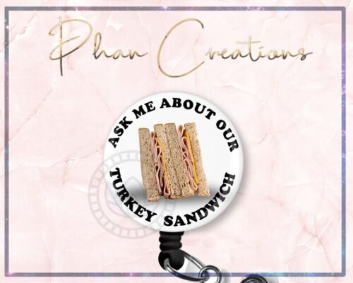 Turkey Sandwich Retractable ID Badge Reel