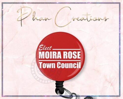 Moira Rose Coma ID Badge Reel Holder Clip Retractable Lanyard Swivel Funny