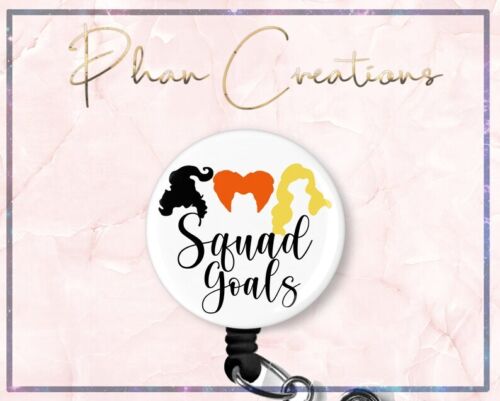 Squad Goals Nurse Retractable ID Badge Reel