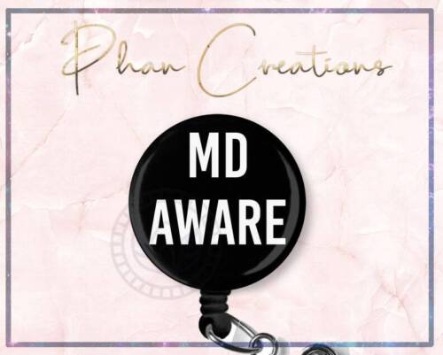 MD Aware Retractable Nurse ID Badge Reel