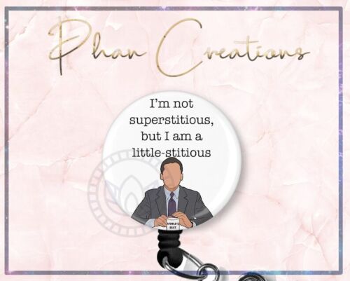 I'm Not Superstitious But I Am A Little Stitious Retractable ID Badge Reel