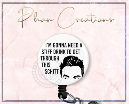 I'm Gonna Need A Stiff Drink Retractable ID Badge Reel