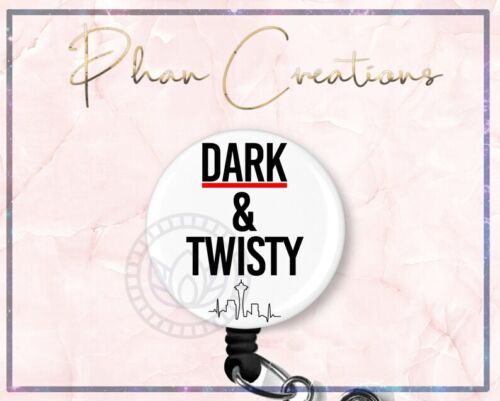 Dark and Twisty Retractable ID Badge Reel