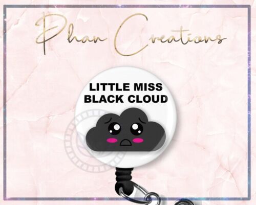 Little Miss Black Cloud Retractable ID Badge Reel