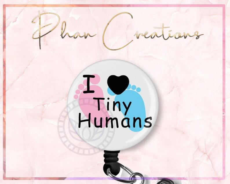 Tiny Human Pediatric Nurse Retractable ID Badge Reel