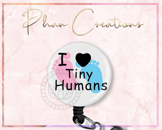 Tiny Human Pediatric Nurse Retractable ID Badge Reel