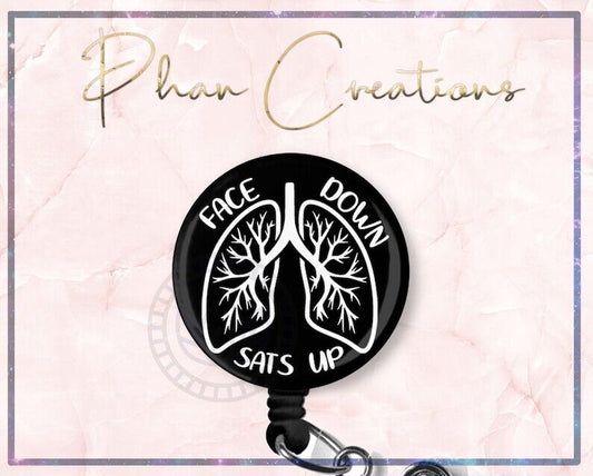 Face Down Sats Up Retractable Nurse ID Badge Reel