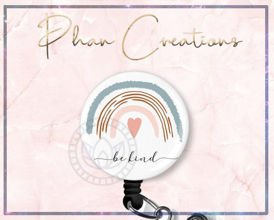 Be Kind Cute Retractable Nurse ID Badge Reel