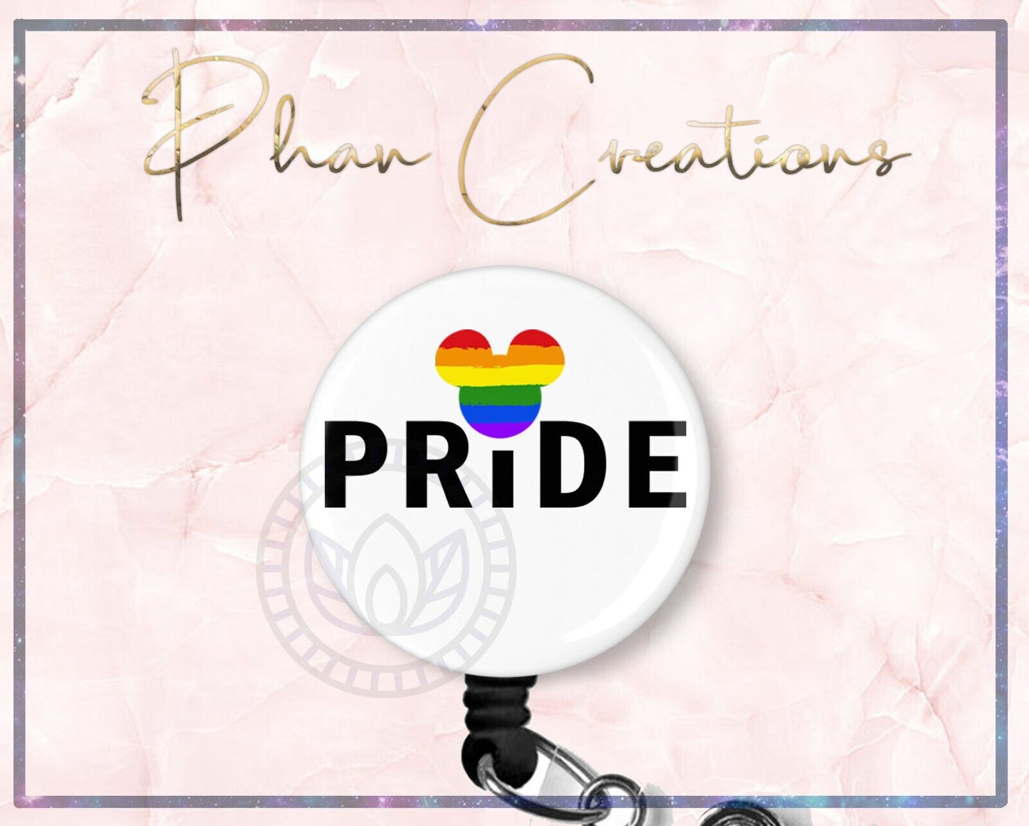 Pride Mouse LGBT Retractable ID Badge Reel