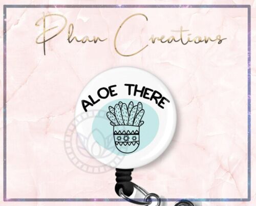 Succulent Plant Aloe There Retractable ID Badge Reel