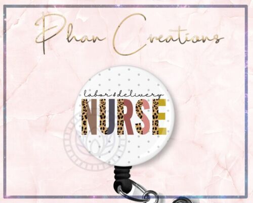 Labor and Delivery Polka Dot Retractable Badge Reel