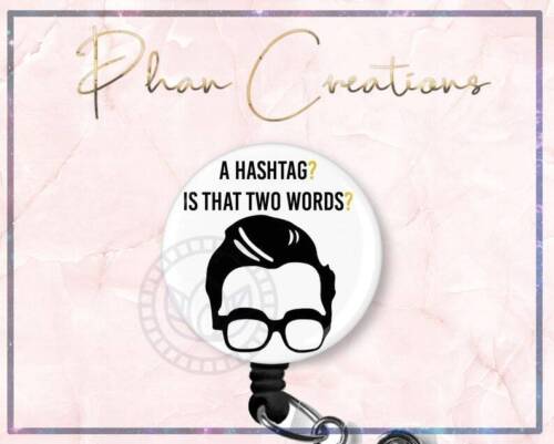 A Hashtag Is That Two Words Retractable ID Badge Reel